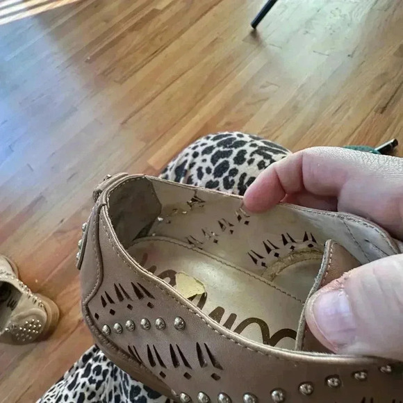 Sam Edelman Tan Jayna Cut Out Studded Lace Up Oxfords Size 6 Womens Beige - Picture 5 of 8